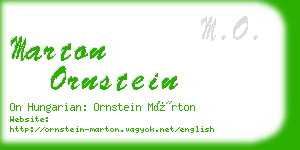 marton ornstein business card